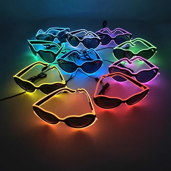 Lunettes de Soleil en Coeur avec LED 3